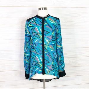 Nicole Miller Hi Low Blouse Long Sleeve